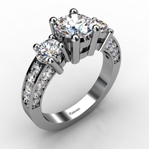 18k White Gold Engagement Ring 1.188ct - 1001849-18kw