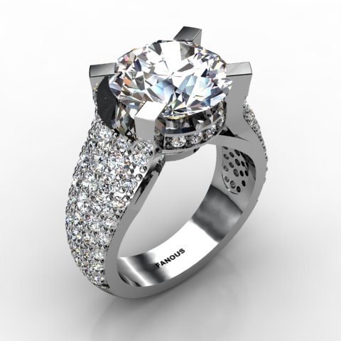 18k White Gold Engagement Ring 2.014ct - 1002008-18kw