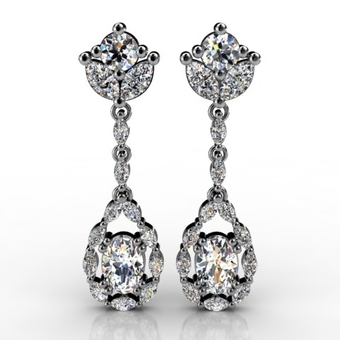 18k White Gold Earring 2.346ct - 3600611-18kw